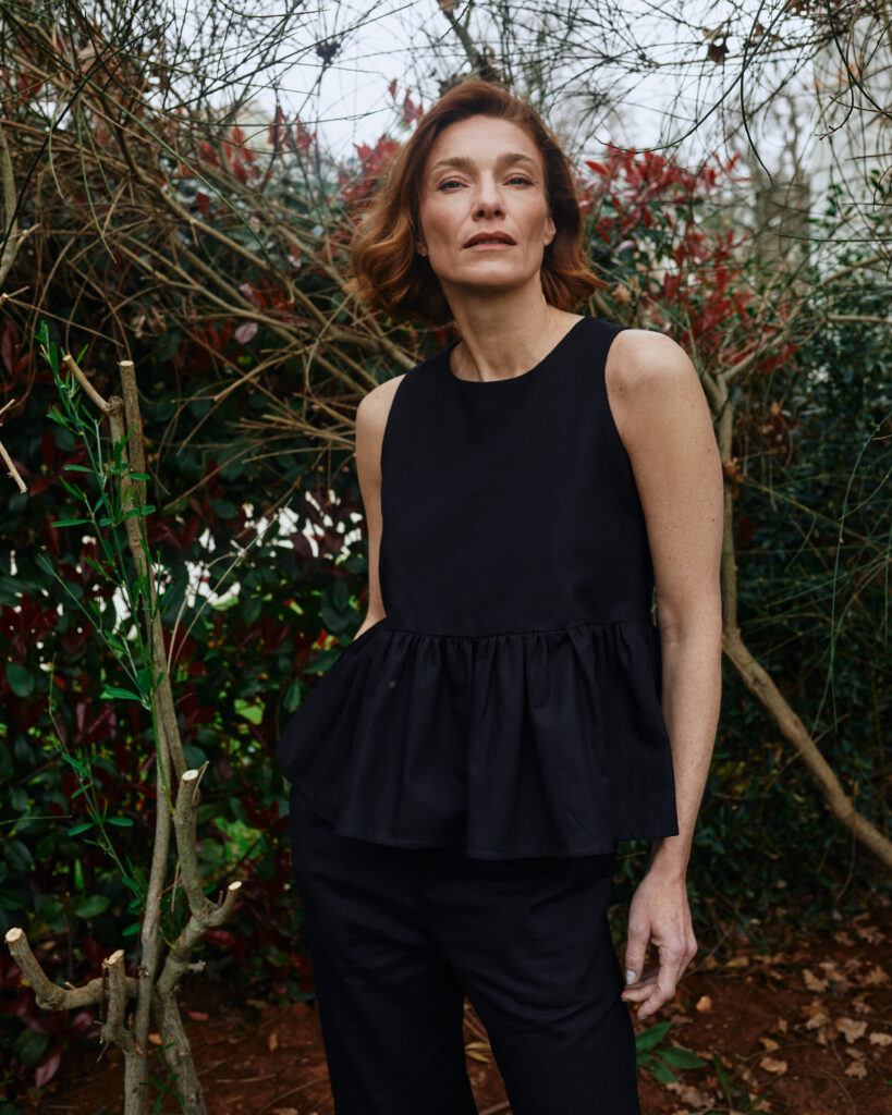 RUFFLE TOP SS26 LINEN BLEND